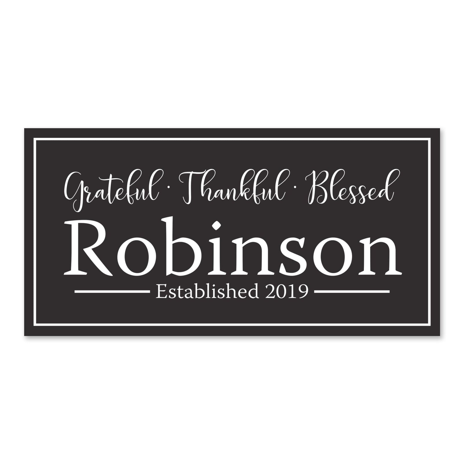 New Home Family Wall Decor Sign Gift - Grateful Thankful Blessed - LifeSong Milestones