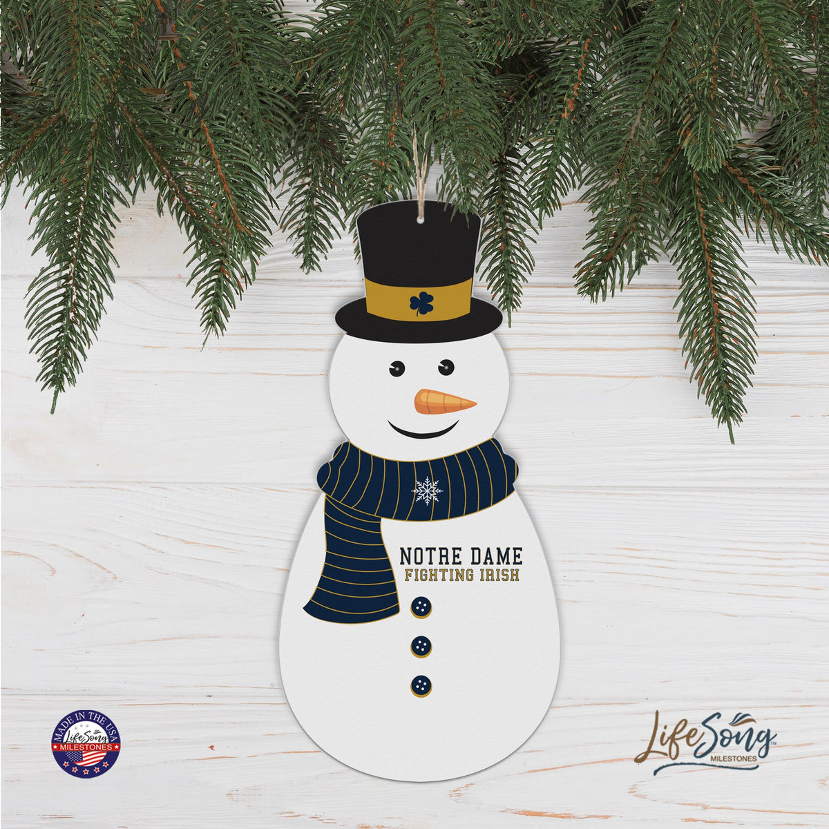 Notre Dame Snowman Ornament Gift - LifeSong Milestones
