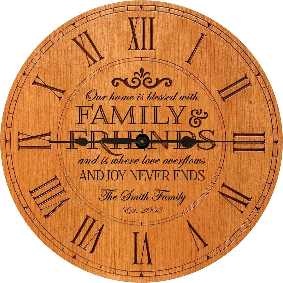 Our Family is Blessed Clock Cherry - LifeSong Milestones