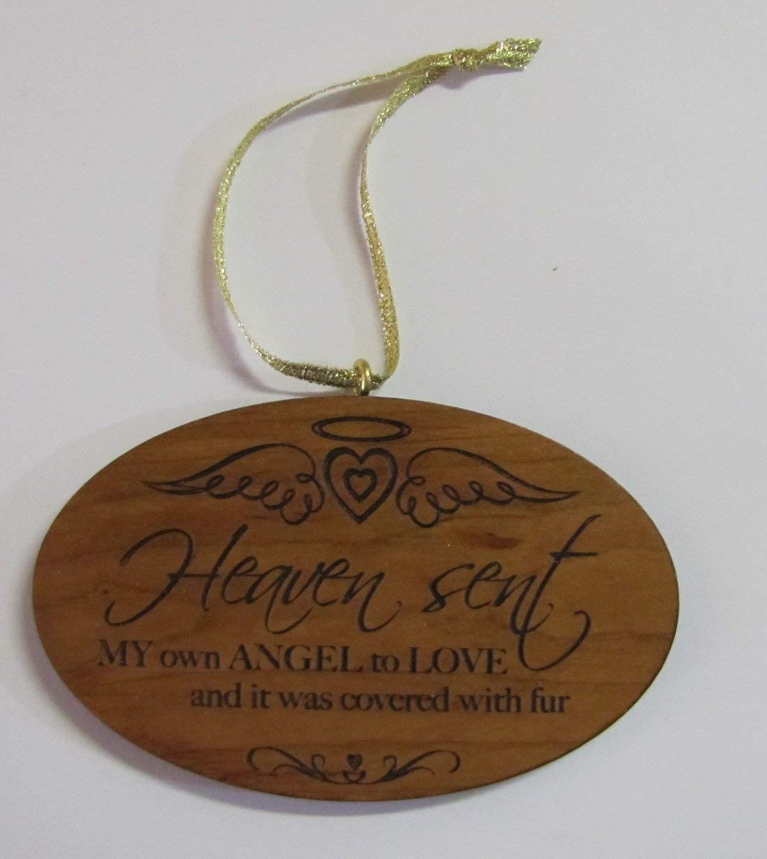 Oval Wooden Ornament Pet Ornament Heaven Sent My Own Angel - LifeSong Milestones