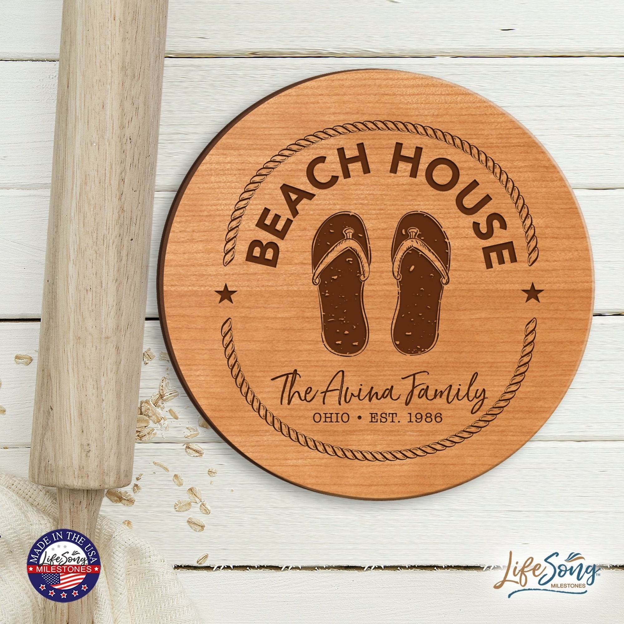 Personalize Beach House Lazy Susan - LifeSong Milestones