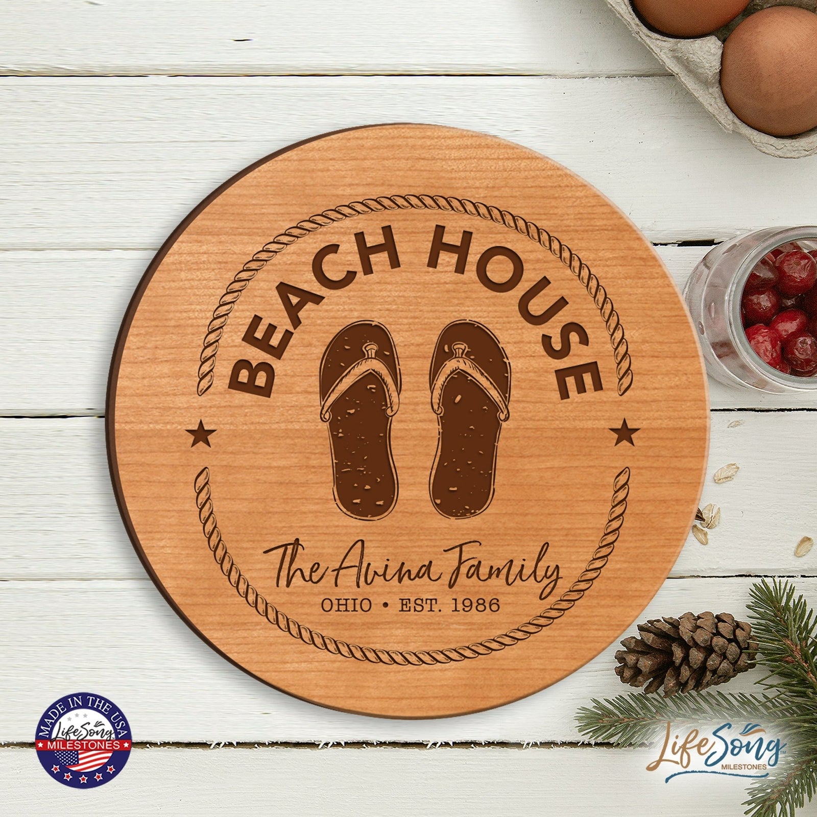 Personalize Beach House Lazy Susan - LifeSong Milestones