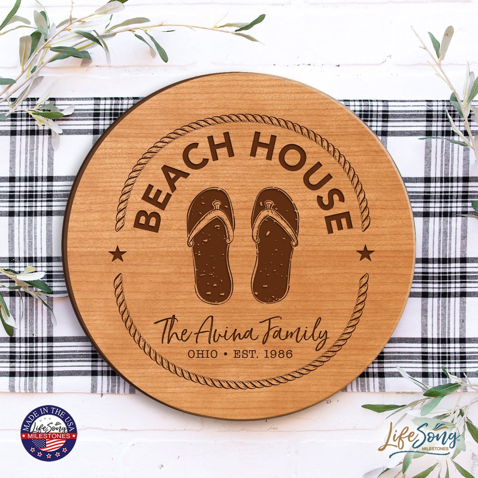 Personalize Beach House Lazy Susan - LifeSong Milestones