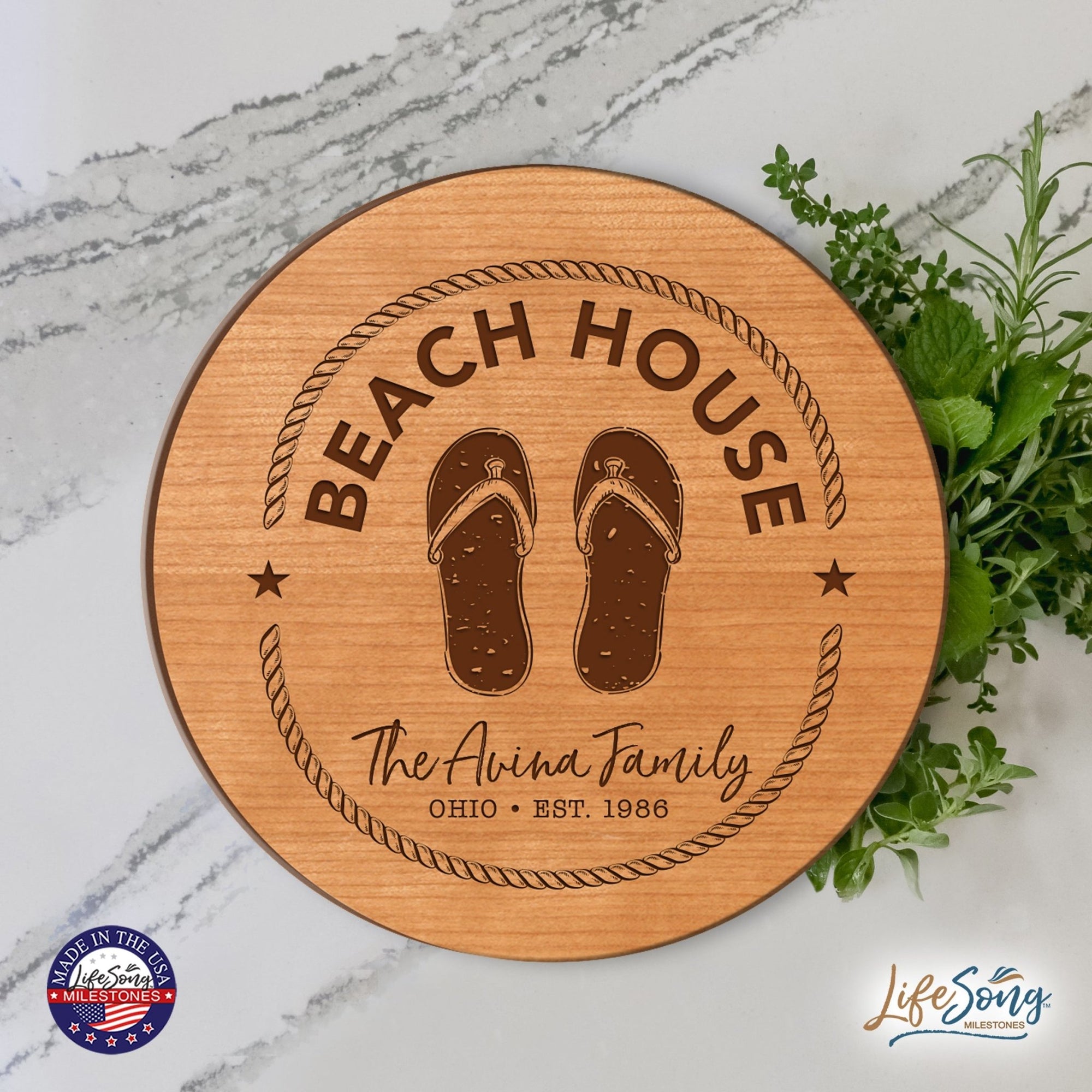 Personalize Beach House Lazy Susan - LifeSong Milestones