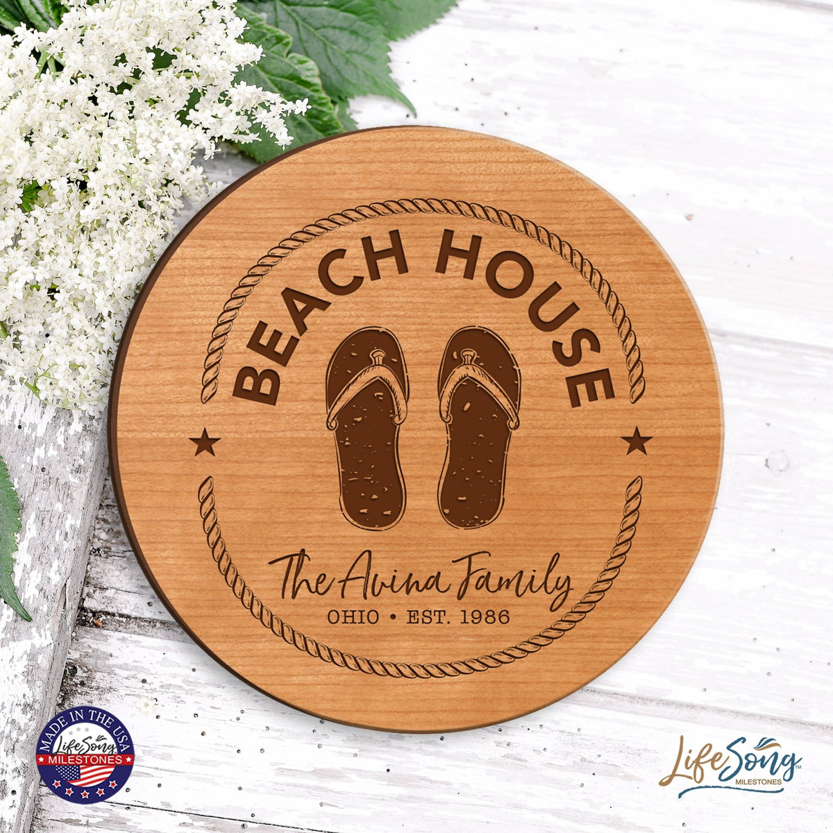 Personalize Beach House Lazy Susan - LifeSong Milestones
