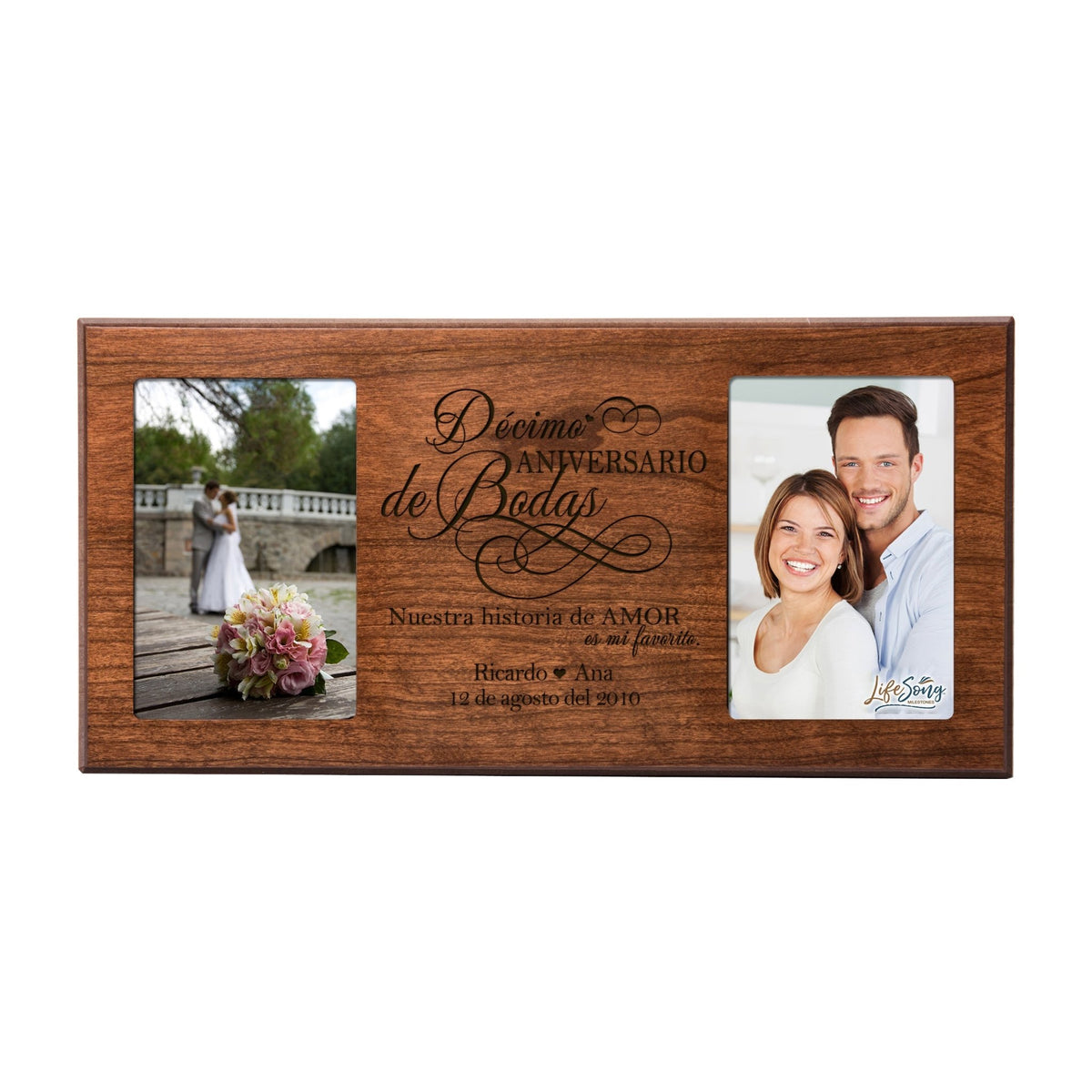 Lifesong Milestones Personalized Couples 10th Wedding Anniversary Spanish Picture Frame Home Dec