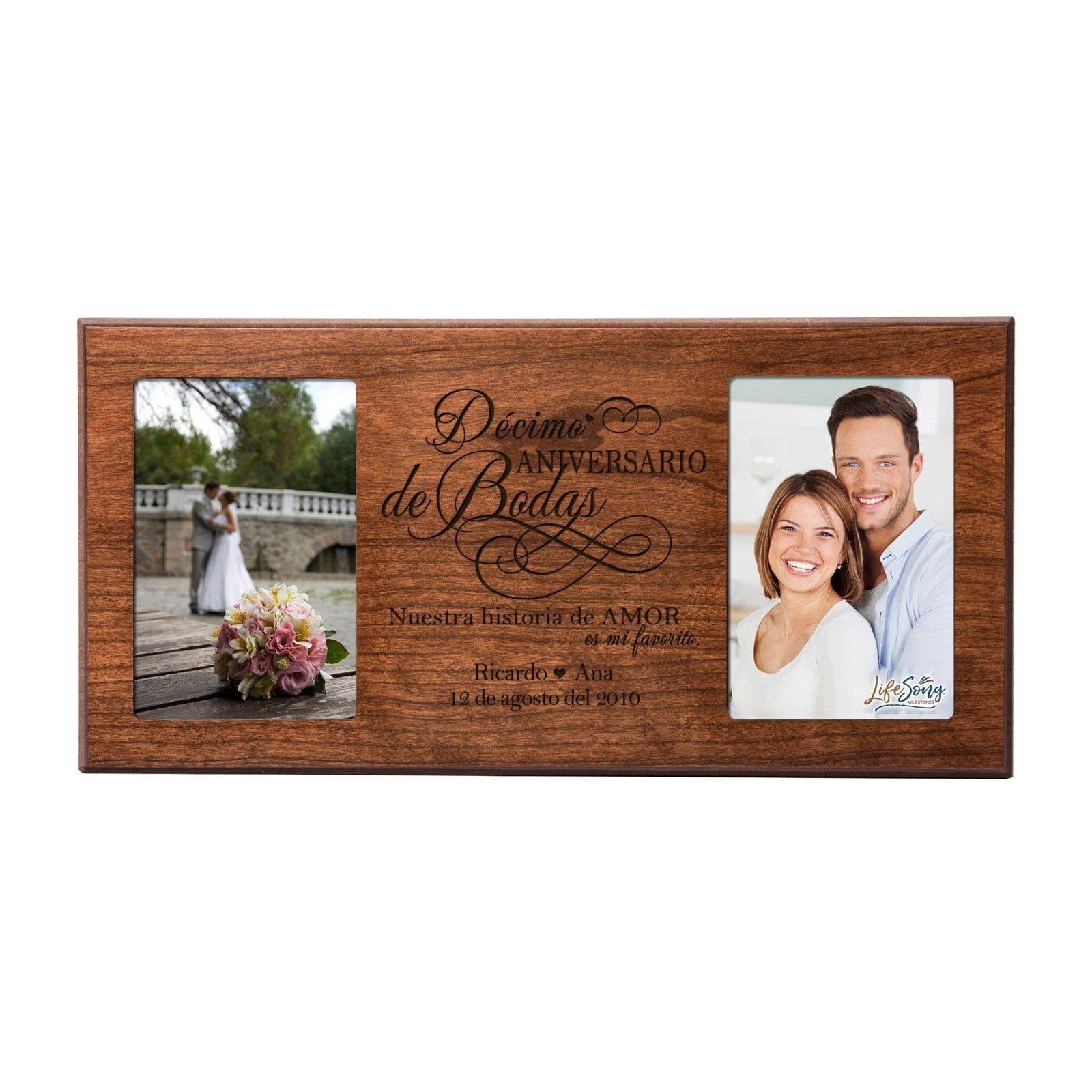 Lifesong Milestones Personalized Couples 10th Wedding Anniversary Spanish Picture Frame Home Dec