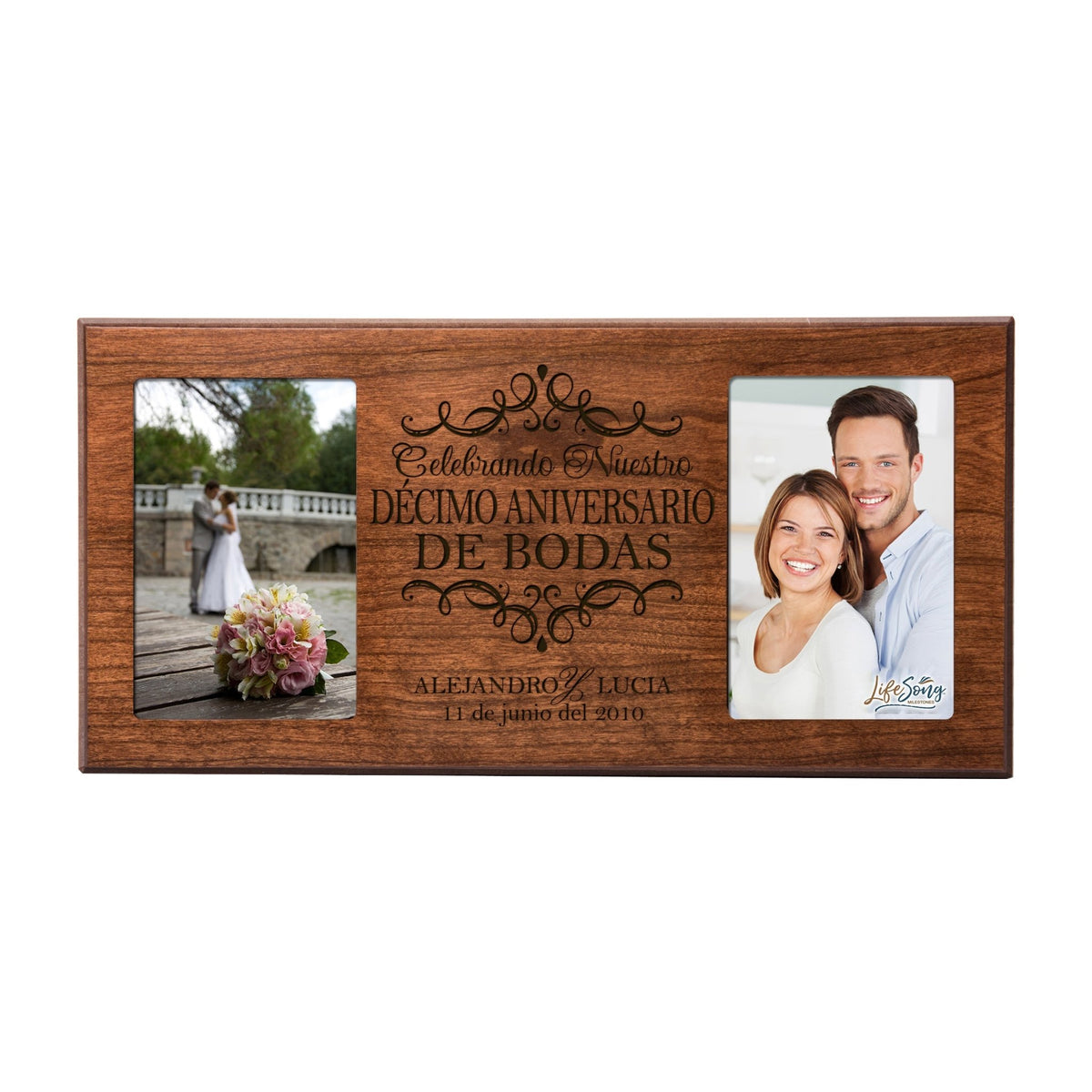 Personalized Picture Frame 10th Wedding Anniversary Spanish Gift Ideas