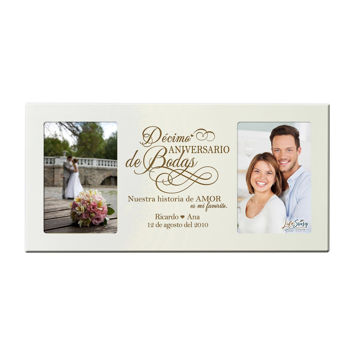 Lifesong Milestones Personalized Couples 10th Wedding Anniversary Spanish Picture Frame Home Dec