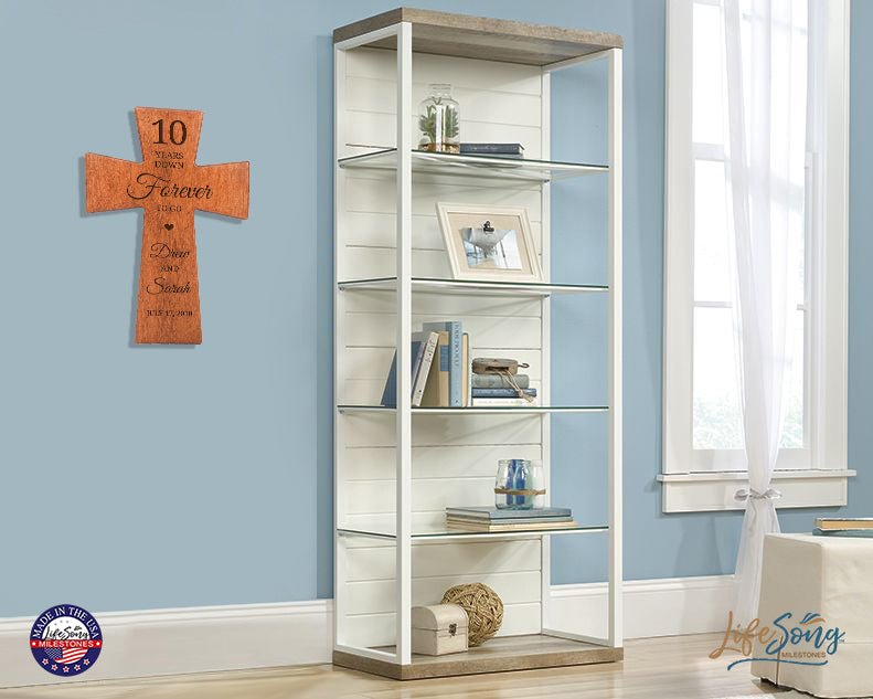 Lifesong Milestones Personalized 10th wedding wall cross – A symbol of enduring love and a perfect anniversary gift for the couple.