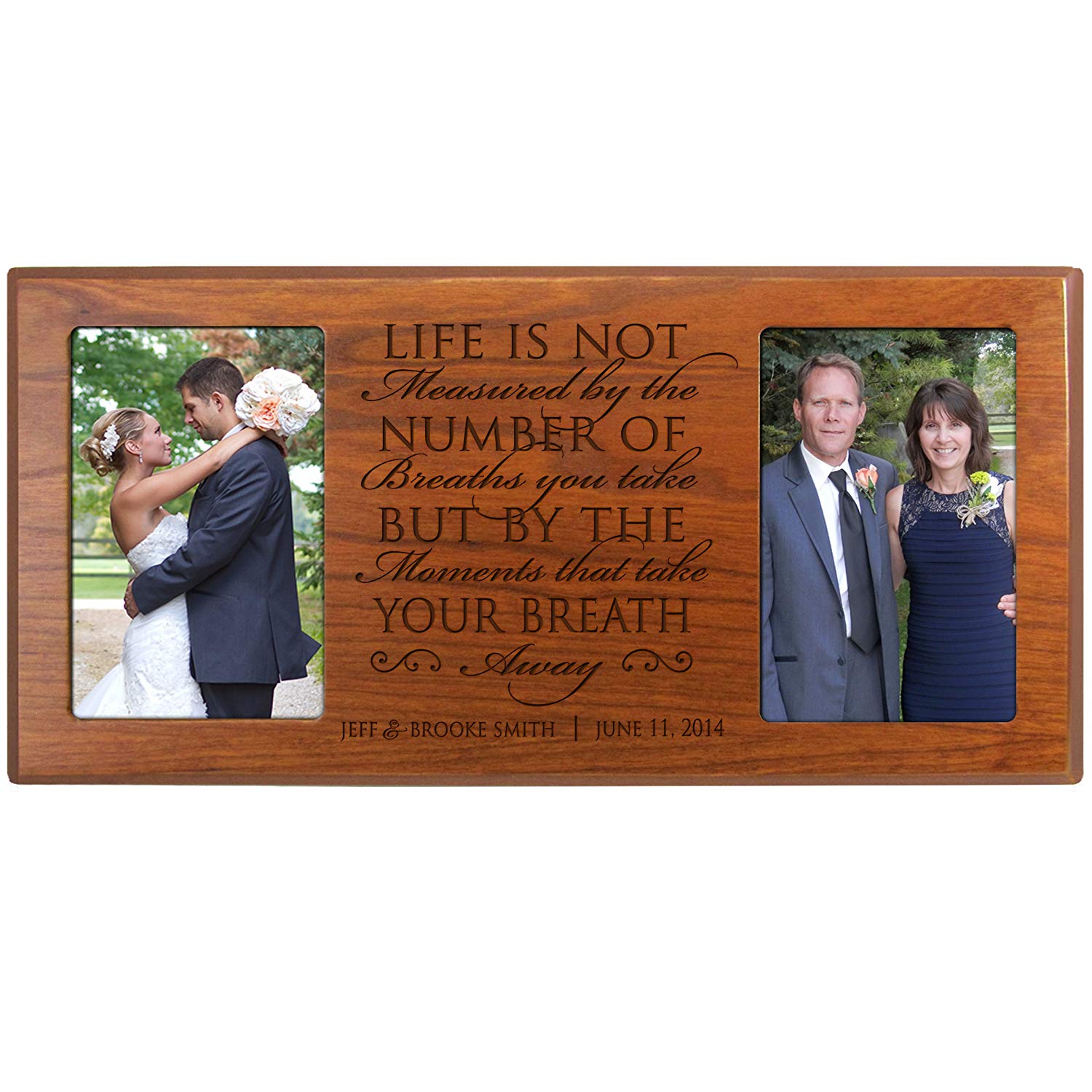 Personalized 10th Year Anniversary Double Frame Plaque - Breath Away - LifeSong Milestones