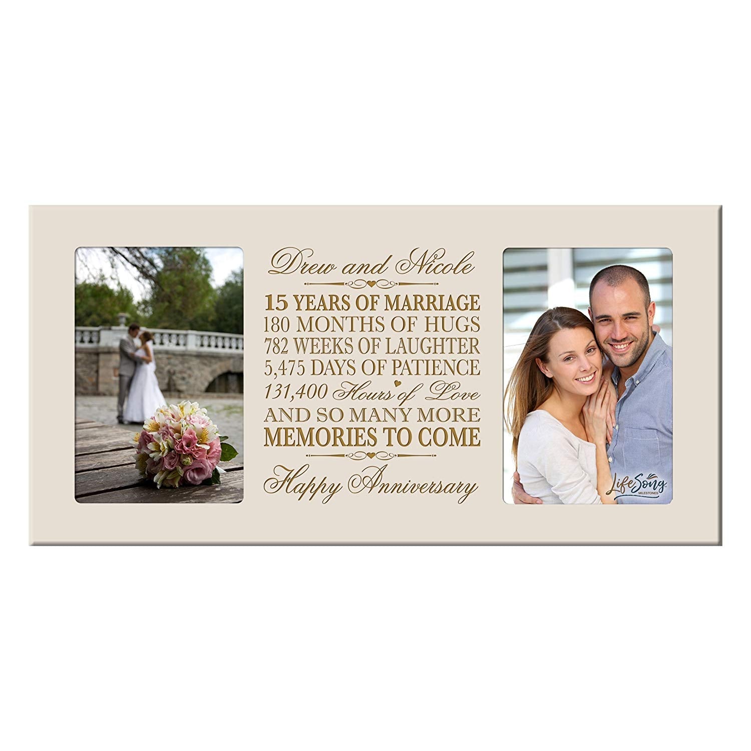 Custom Wooden Memorial Double Picture Frame holds 2-4x6 photo - In Lov -  LifeSong Milestones