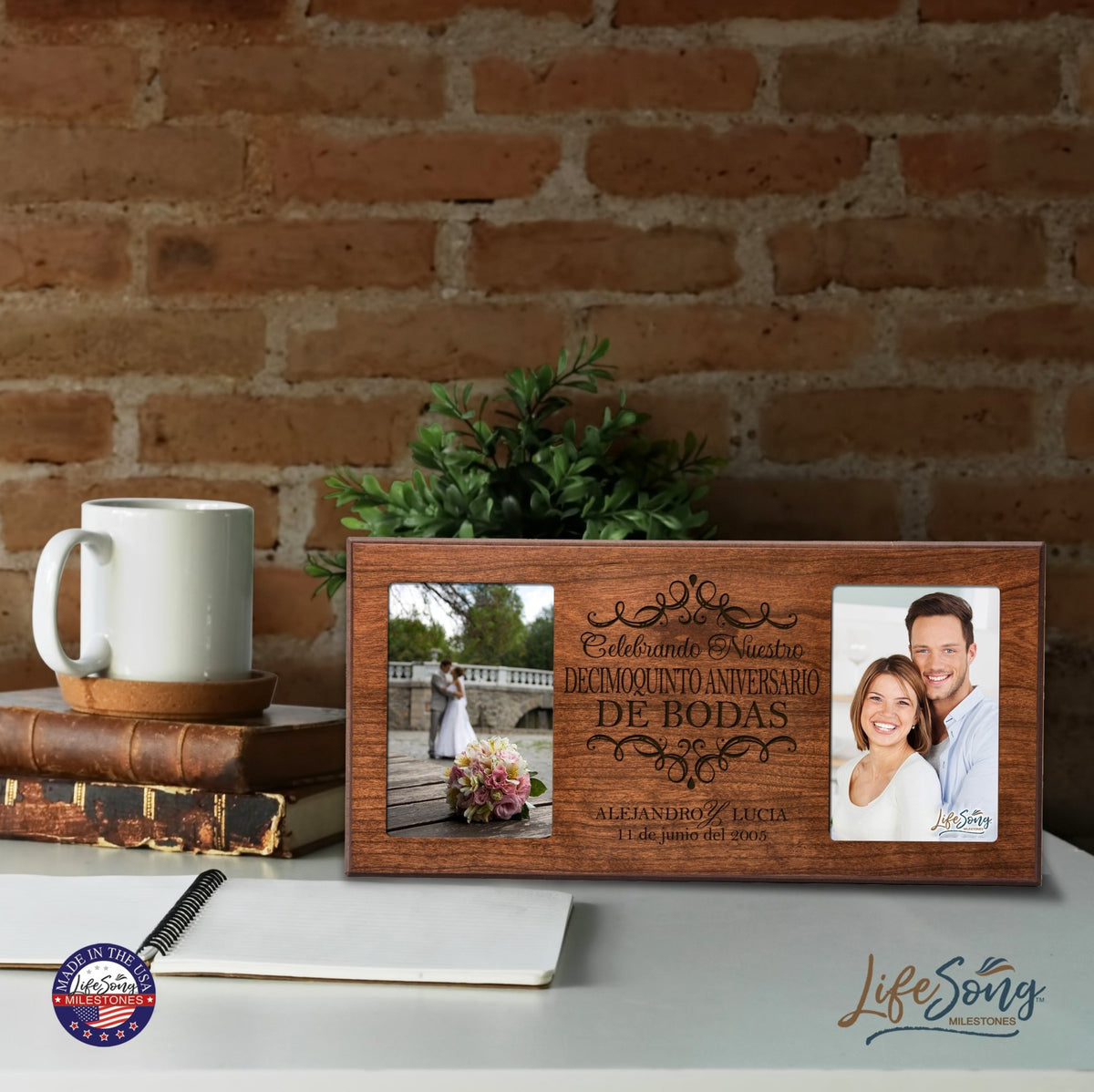 Lifesong Milestones Personalized 15th Wedding Anniversary Spanish Picture Frame Decorations