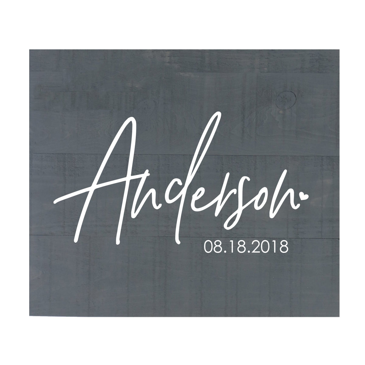 Personalized 18x21 Modern Family Established Wooden Pallet Wall Art Home Decoration - Anderson (Heart) - LifeSong Milestones