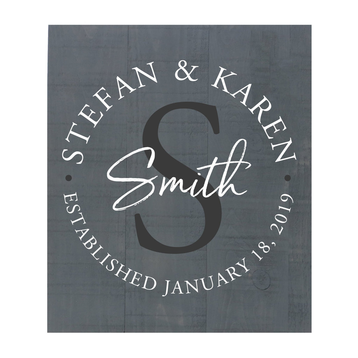Personalized 18x21 Modern Family Established Wooden Pallet Wall Art Home Decoration - Stefan & Karen (SMITH) - LifeSong Milestones