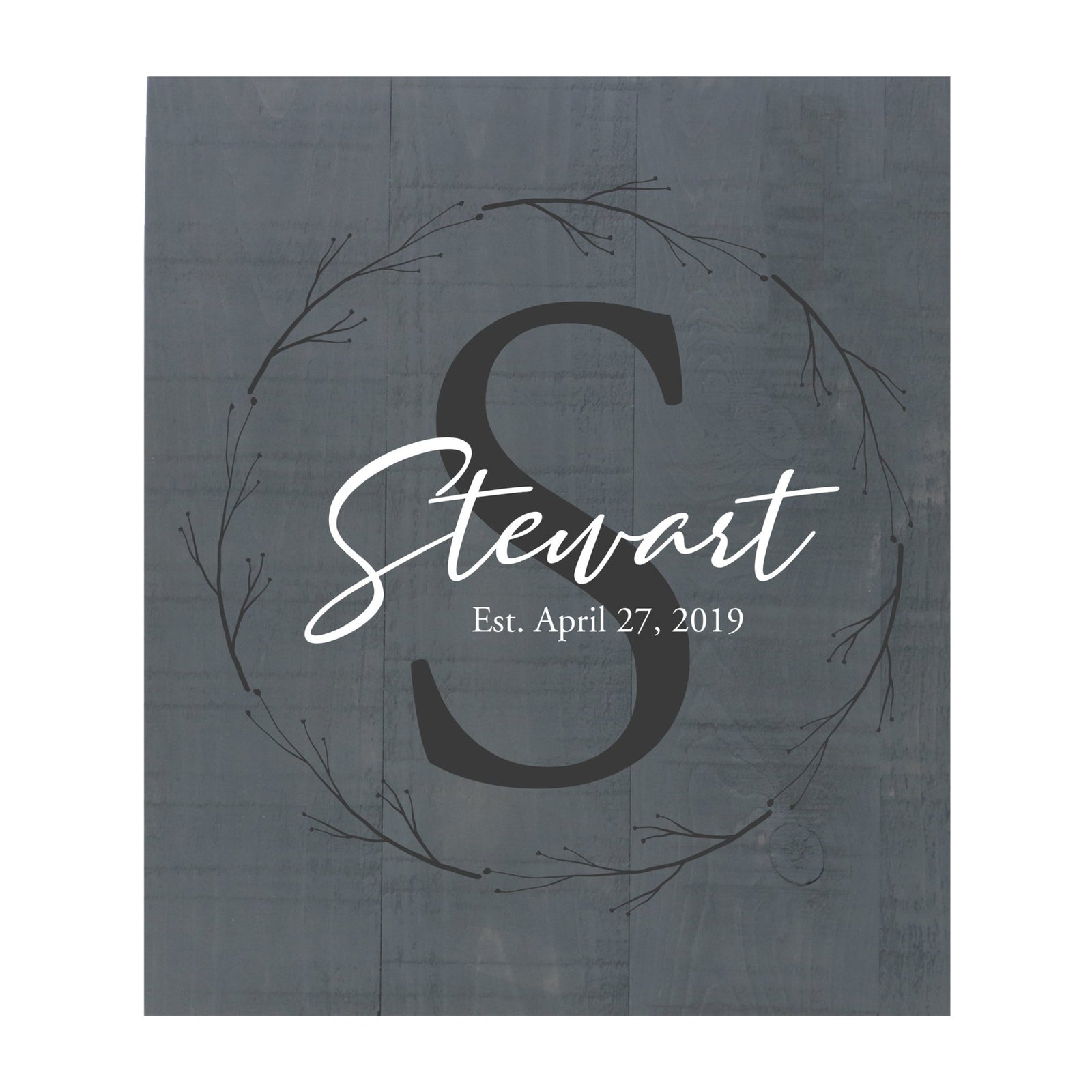 Personalized 18x21 Modern Family Established Wooden Pallet Wall Art Home Decoration - Stewart (S) - LifeSong Milestones
