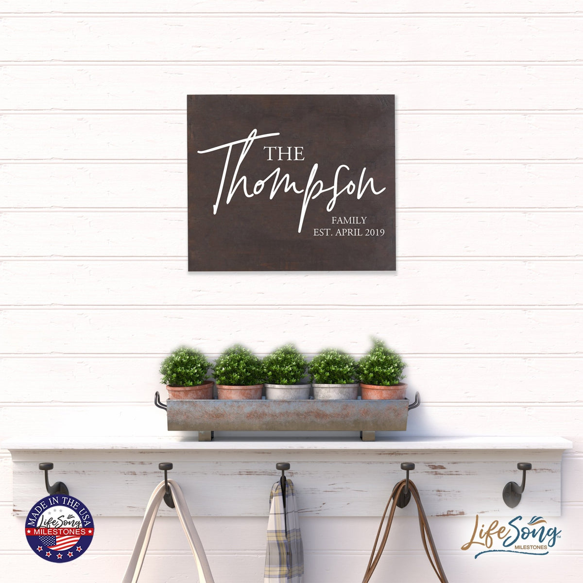 Personalized 18x21 Modern Family Established Wooden Pallet Wall Art Home Decoration - The Thompson - LifeSong Milestones