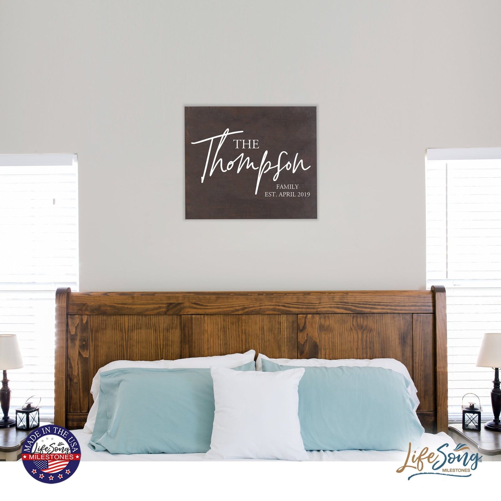 Personalized 18x21 Modern Family Established Wooden Pallet Wall Art Home Decoration - The Thompson - LifeSong Milestones