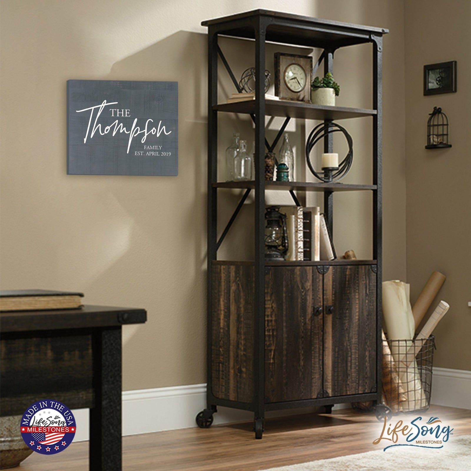 Personalized 18x21 Modern Family Established Wooden Pallet Wall Art Home Decoration - The Thompson - LifeSong Milestones
