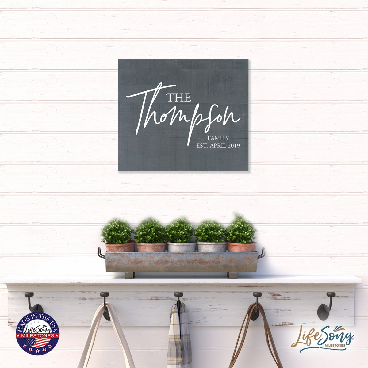 Personalized 18x21 Modern Family Established Wooden Pallet Wall Art Home Decoration - The Thompson - LifeSong Milestones