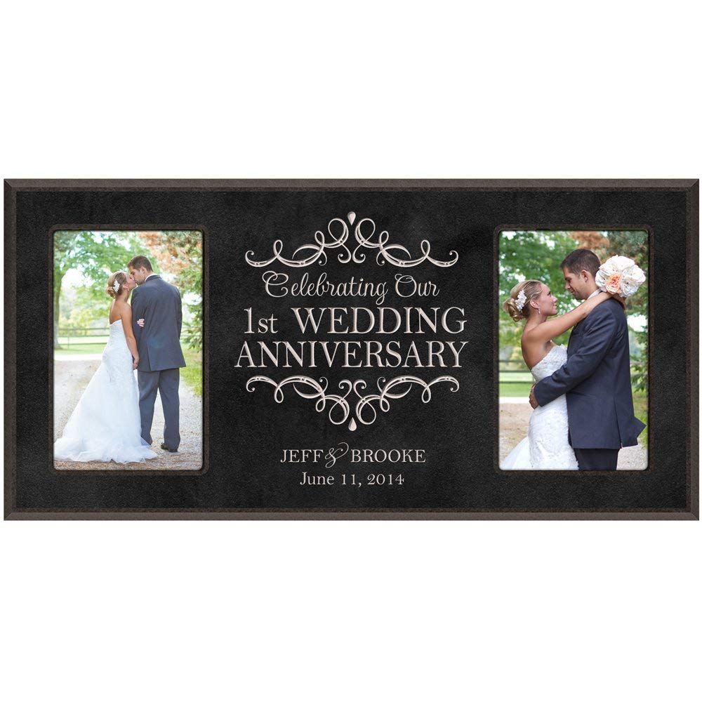 Lifesong Milestones Personalized 1st Wedding Anniversary Double Photo Frame Gift Ideas for Couples