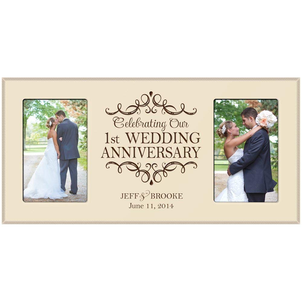 Lifesong Milestones Personalized 1st Wedding Anniversary Double Photo Frame Gift Ideas for Couples
