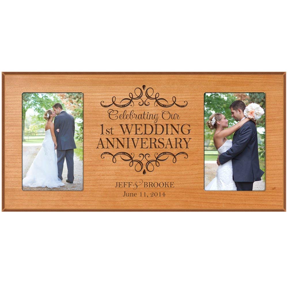 Lifesong Milestones Personalized 1st Wedding Anniversary Double Photo Frame Gift Ideas for Couples