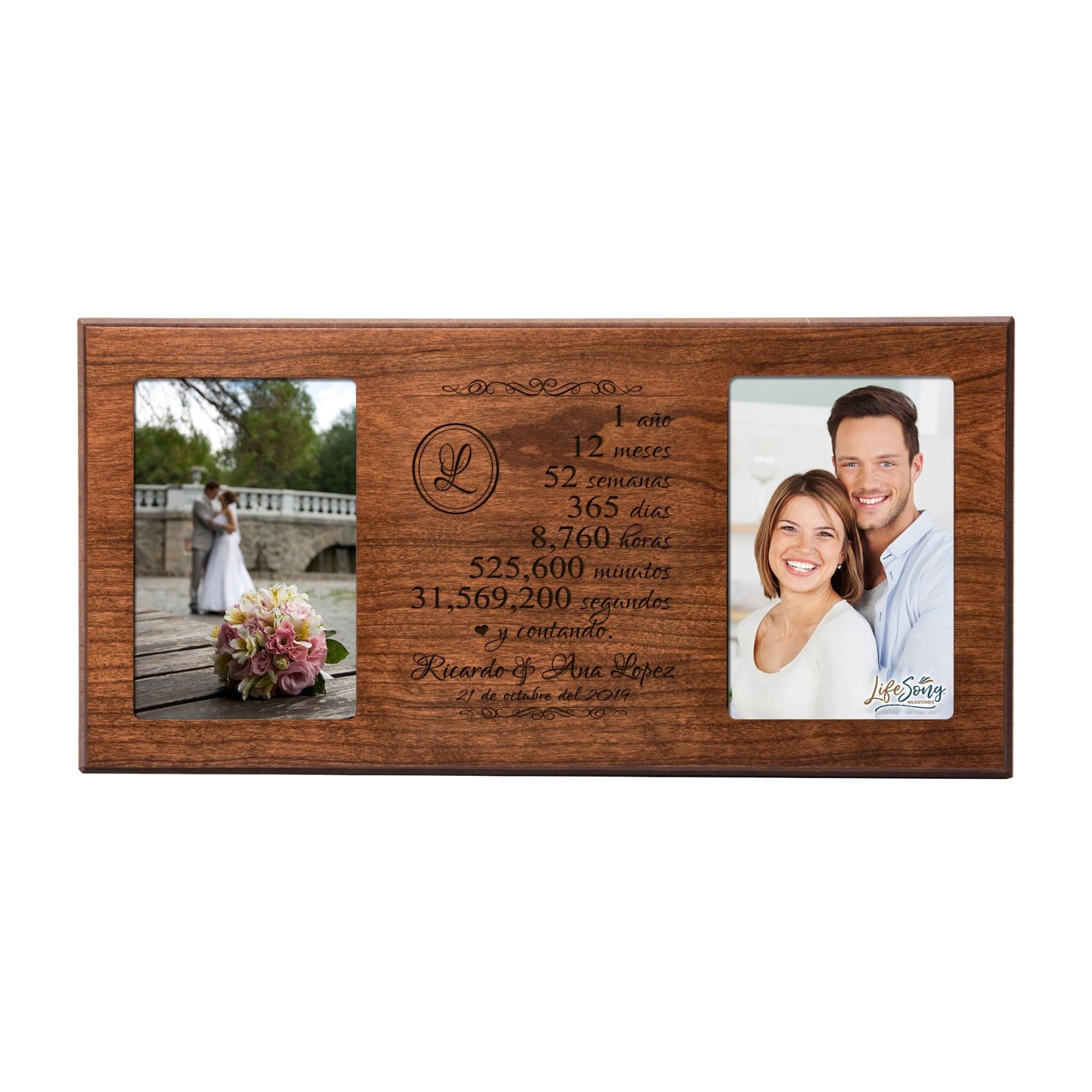 Lifesong Milestones Personalized Couples 1st Wedding Anniversary Spanish Picture Frame