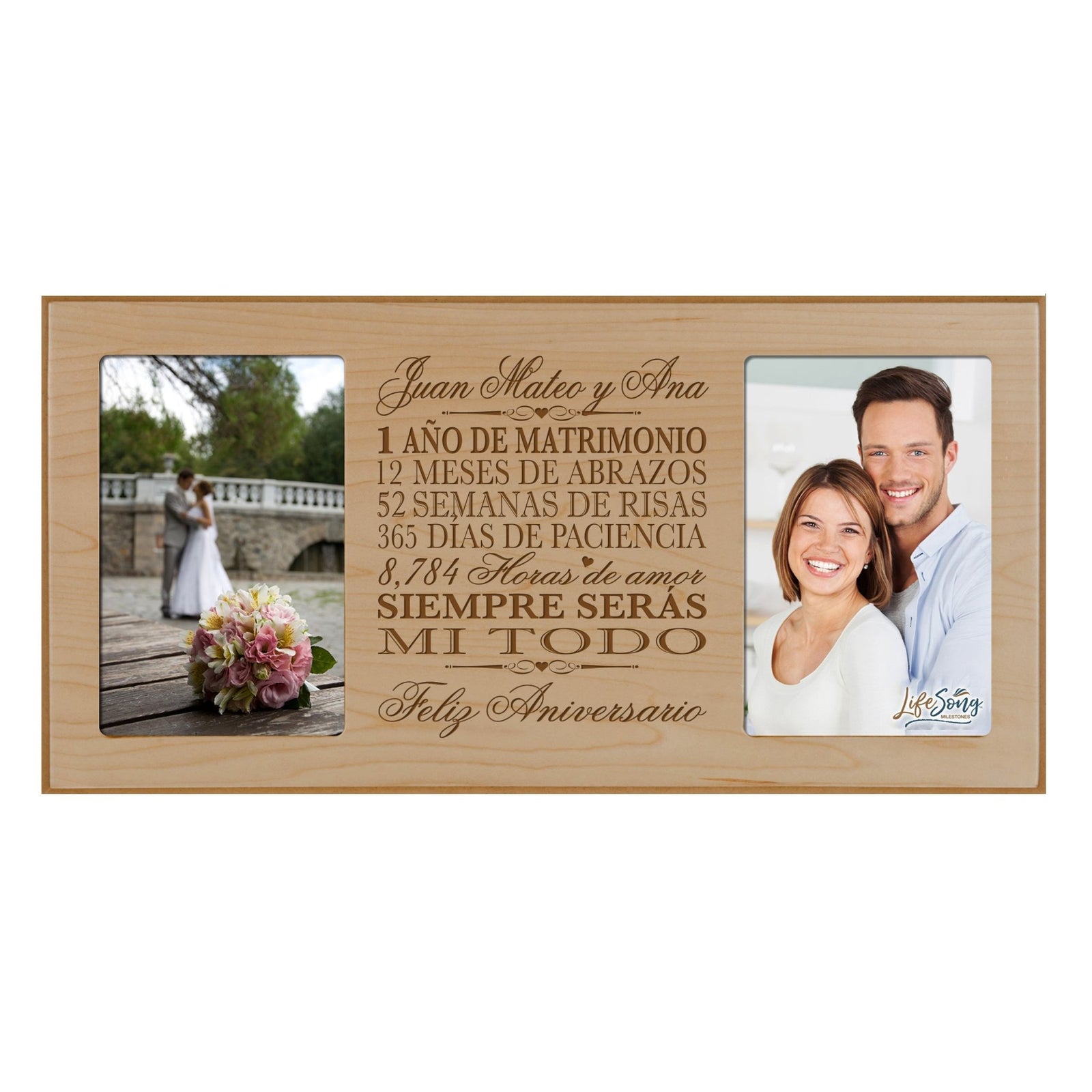 Lifesong Milestones Personalized 1st Wedding Anniversary Spanish Picture Frame