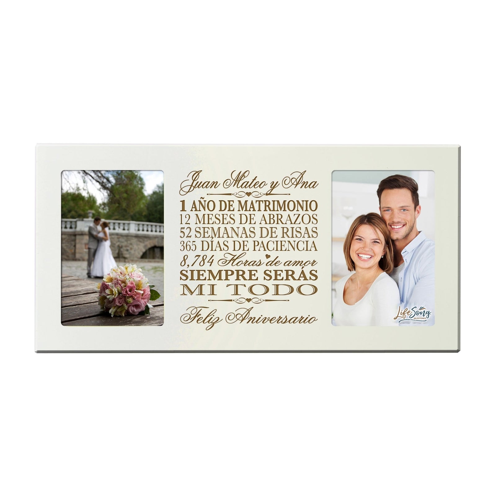 Lifesong Milestones Personalized 1st Wedding Anniversary Spanish Picture Frame