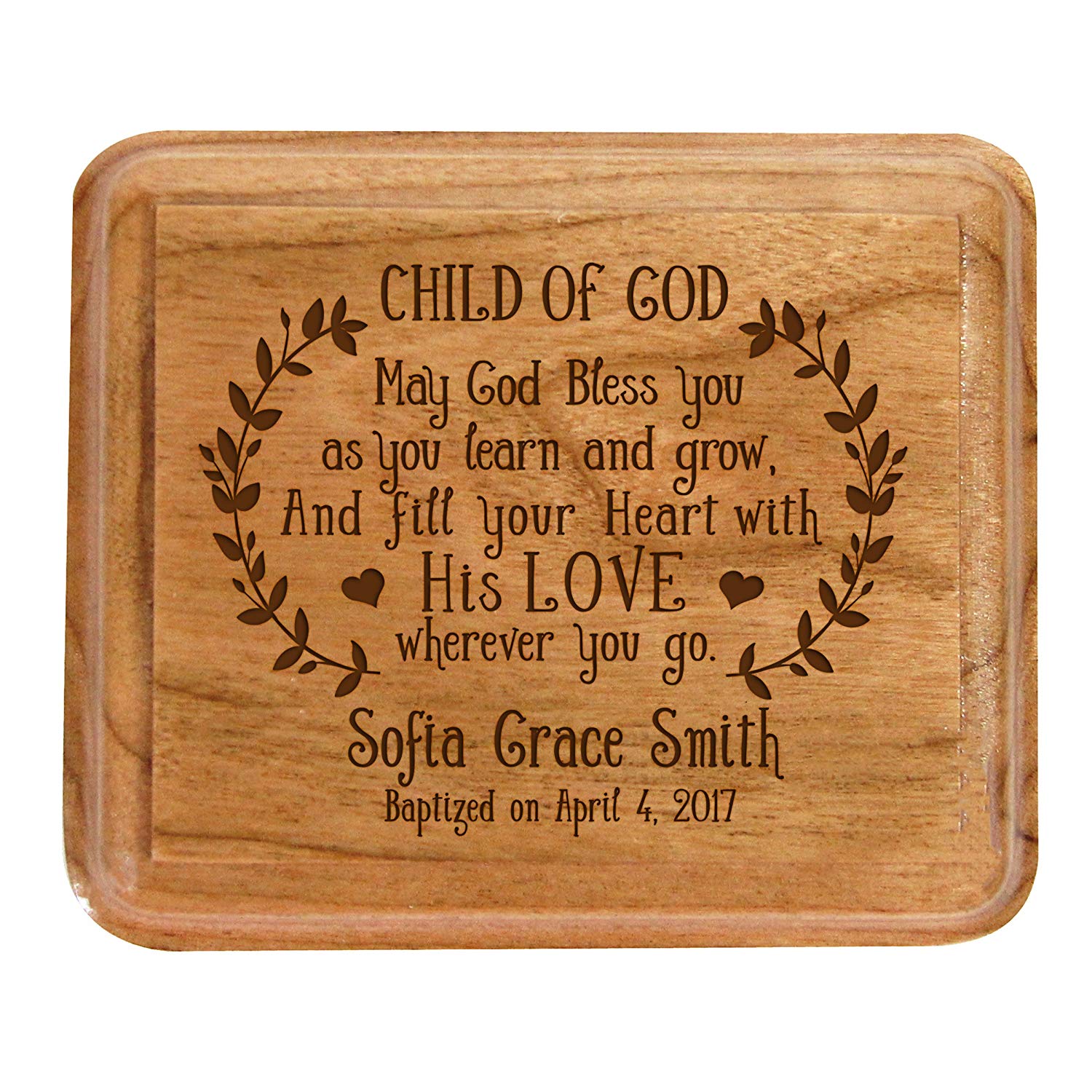 Lifesong Milestones Personalized Modern Keepsake Box Baptism Gift for Baby Girl or Boy | Baptismal Gifts