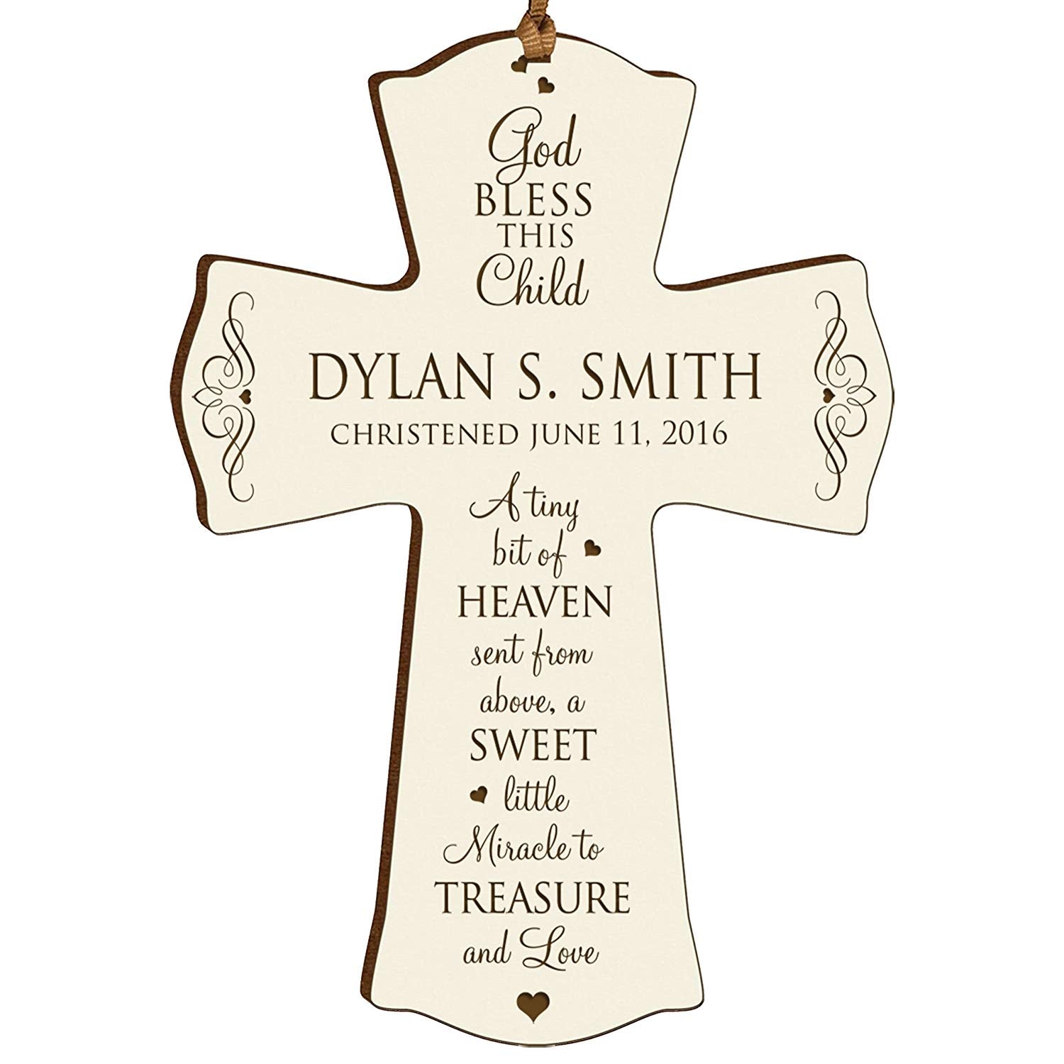 Personalized 1st Holy Communion Wall Cross - A Little Bit Of Heaven - LifeSong Milestones