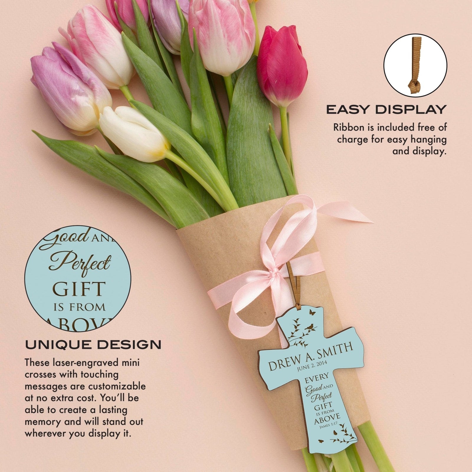 Personalized 1st Holy Communion Wall Cross - Good And Perfect Gift - LifeSong Milestones