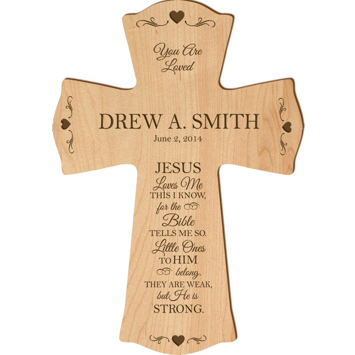 Personalized 1st Holy Communion Wall Cross - Jesus Loves Me - LifeSong Milestones