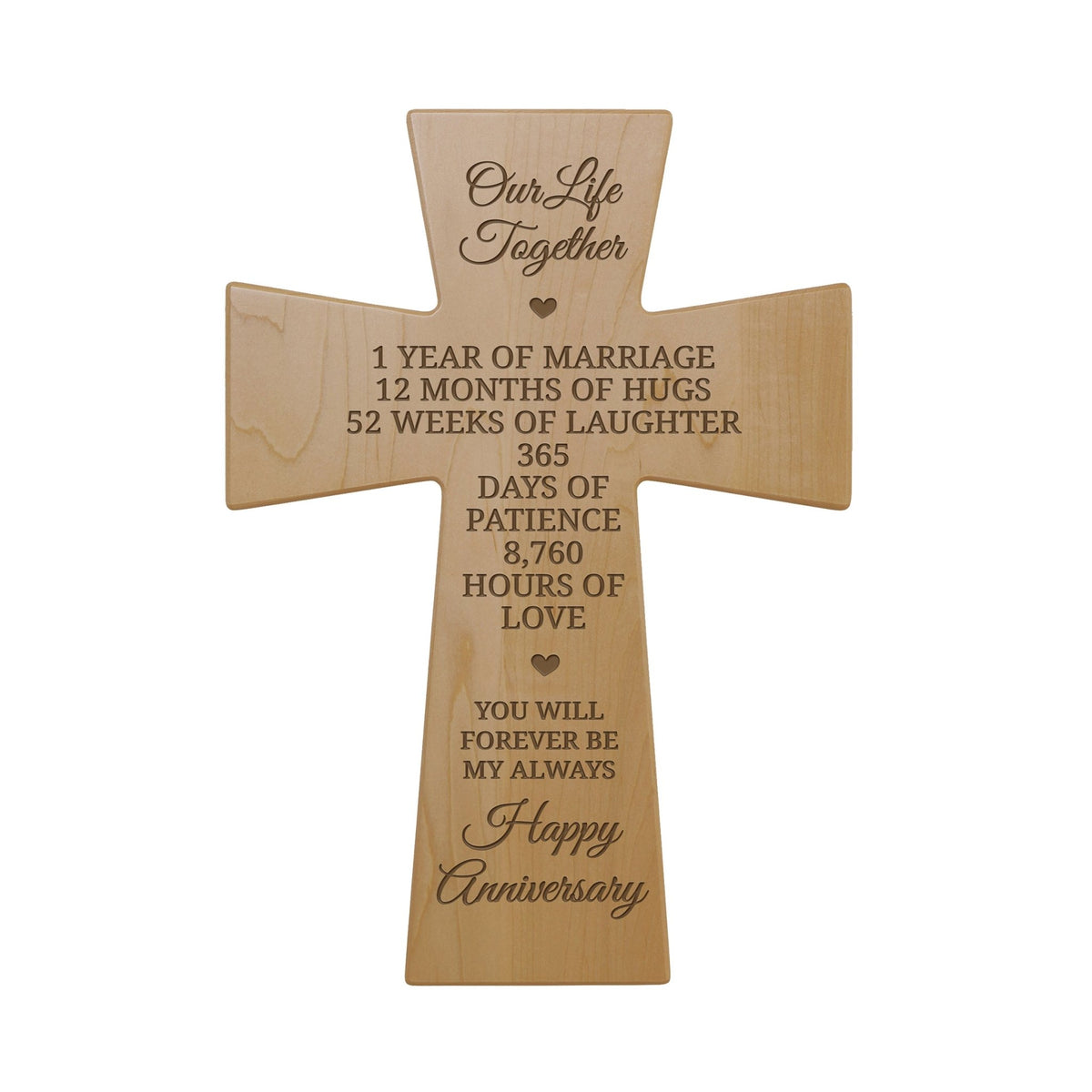 Lifesong Milestones Elegant Personalized Wall Cross - Perfect for 1st Wedding Anniversary