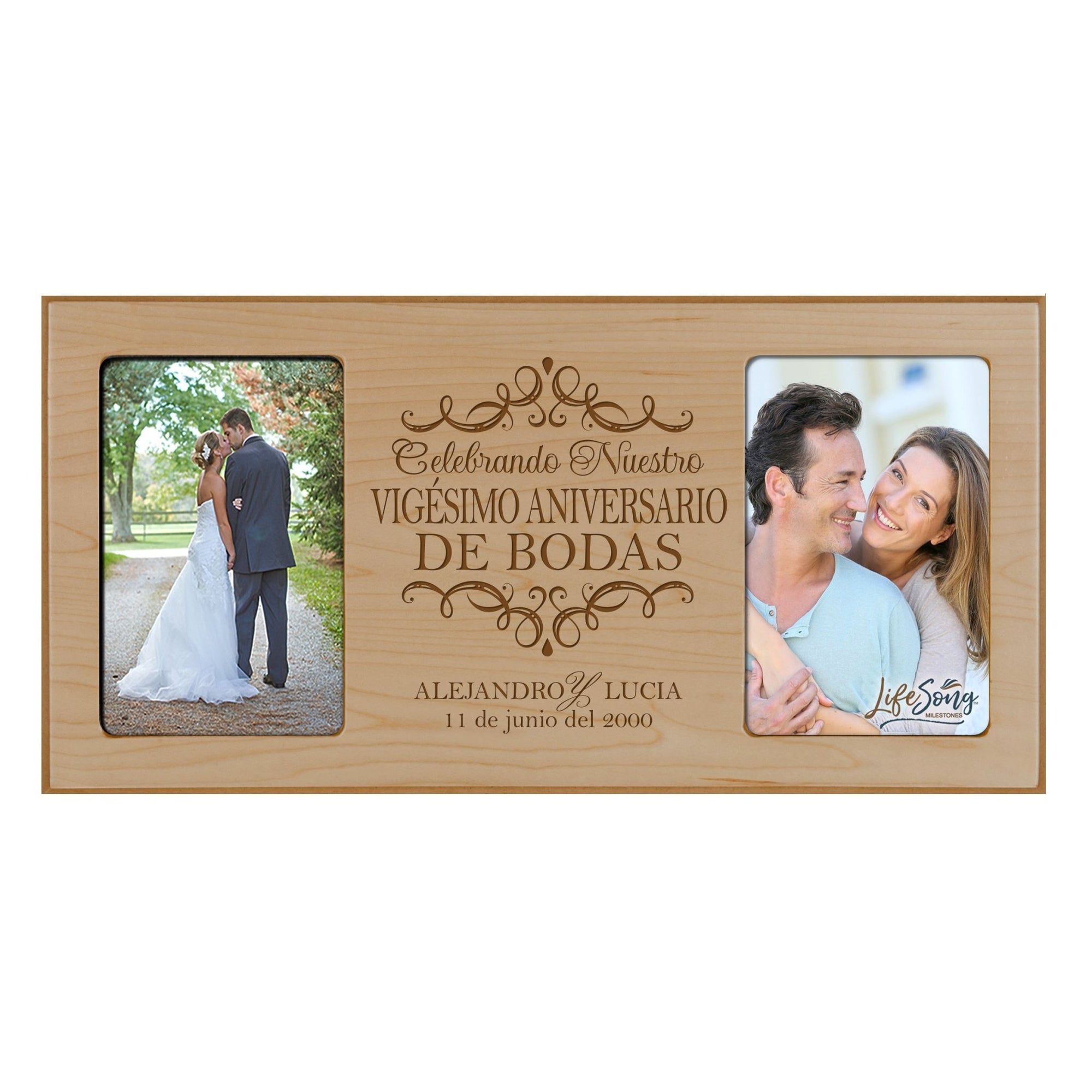 Personalized Picture Frame 20th Wedding Anniversary Spanish Gift Ideas