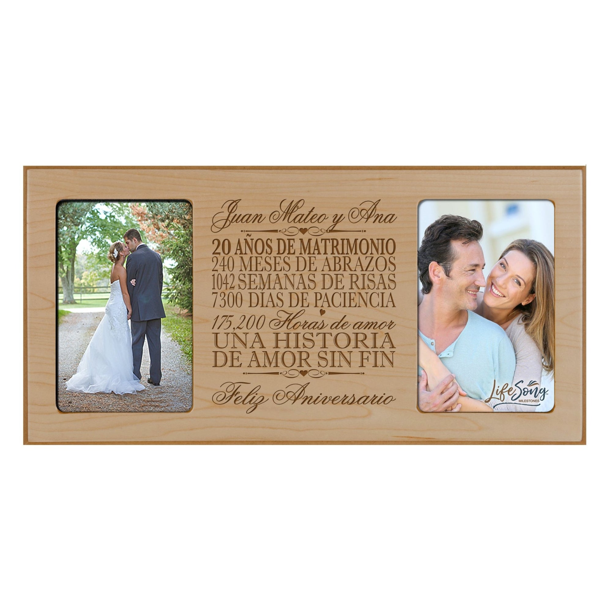 Lifesong Milestones Personalized 20th Wedding Anniversary Spanish Picture Frame