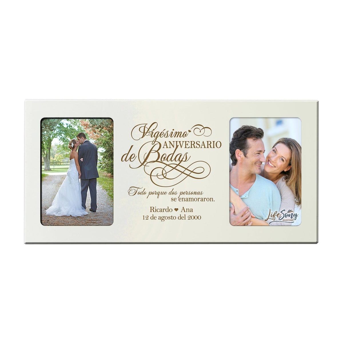 Lifesong Milestones Personalized Couples 20th Wedding Anniversary Spanish Picture Frame Home Decor
