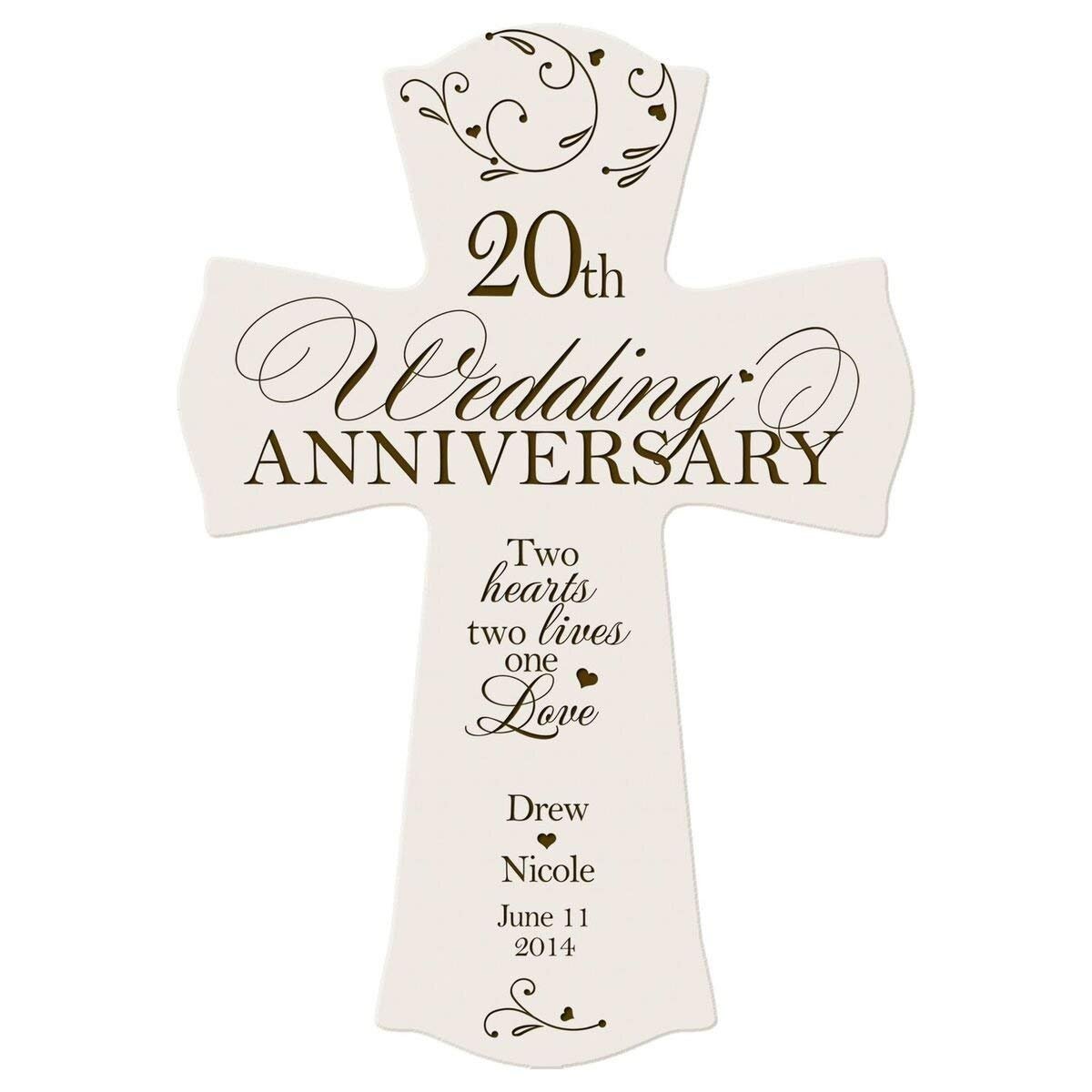 Personalized 20th Wedding Anniversary Wall Cross - One Love - LifeSong Milestones