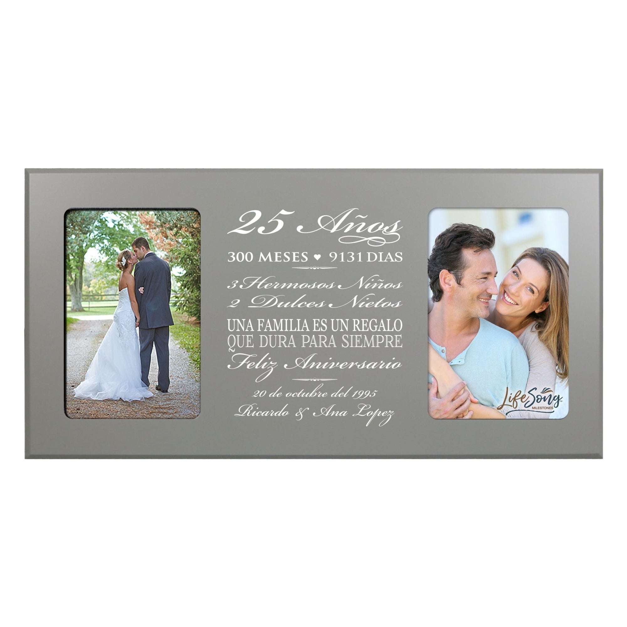 Lifesong Milestones Personalized Couples 25th Wedding Anniversary Spanish Picture Frame
