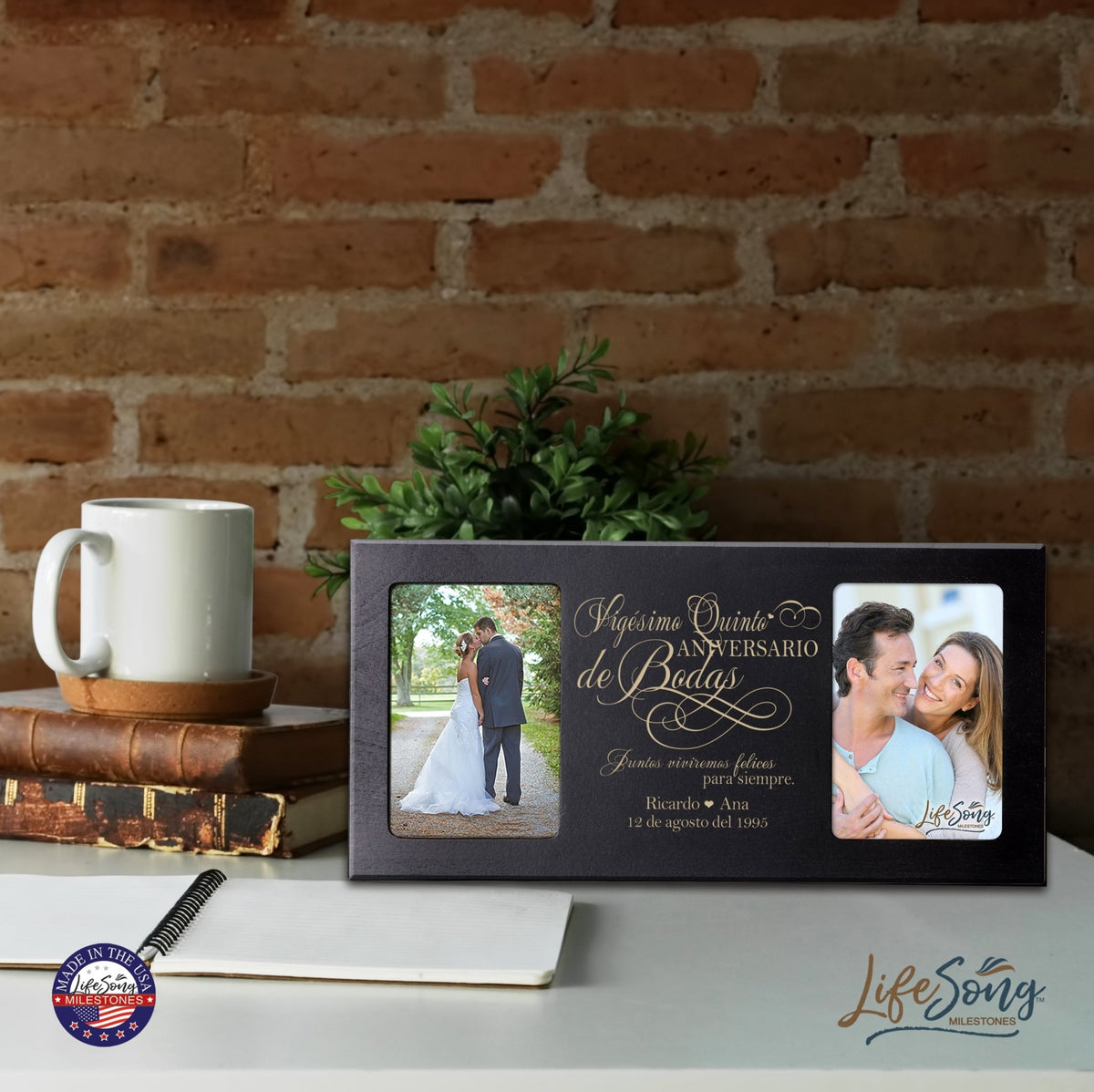 Lifesong Milestones Personalized Couples 25th Wedding Anniversary Spanish Picture Frame Home Decor