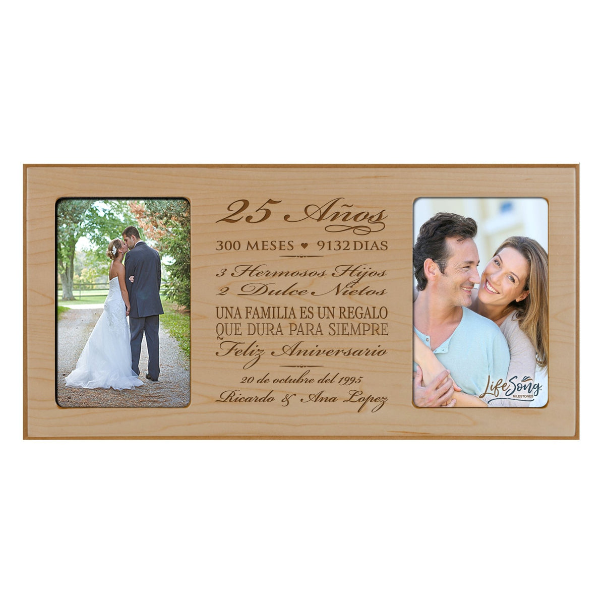 Lifesong Milestones Personalized Couples 25th Wedding Anniversary Spanish Picture Frame