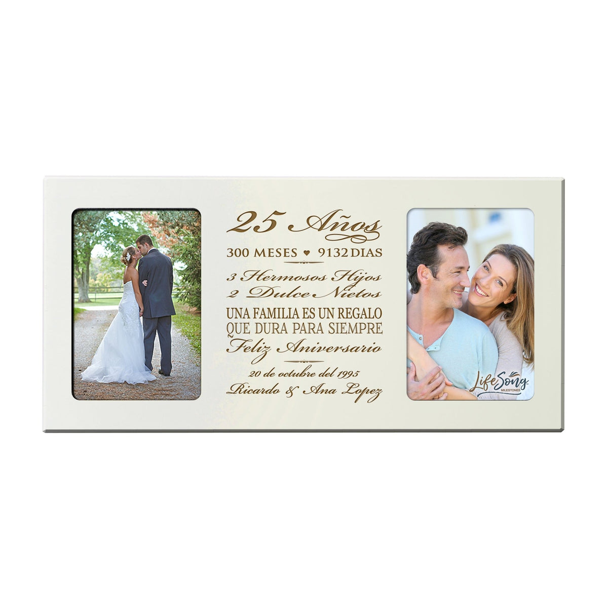 Lifesong Milestones Personalized Couples 25th Wedding Anniversary Spanish Picture Frame