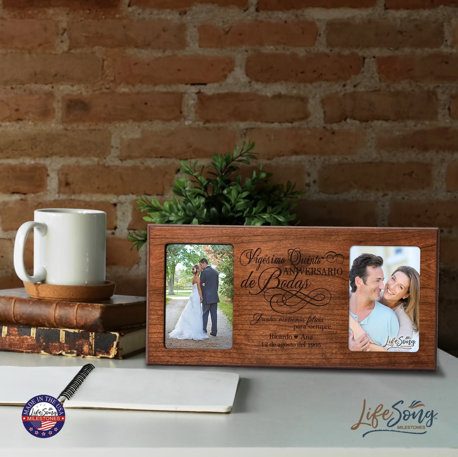 Lifesong Milestones Personalized Couples 25th Wedding Anniversary Spanish Picture Frame Home Decor