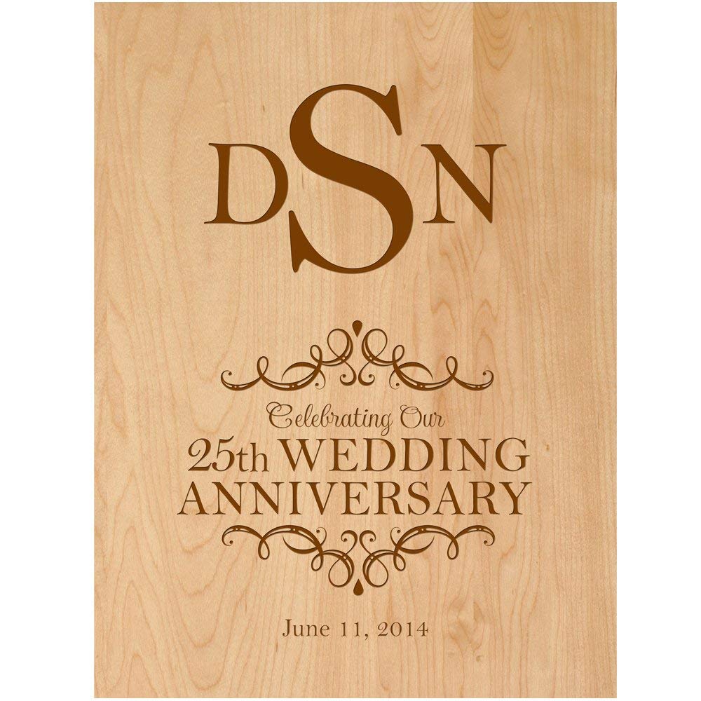 Personalized 25th Wedding Anniversary Black Wall Decor - LifeSong Milestones