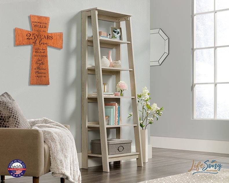 Thoughtful Gifts for Couples – Personalized 25th Wedding Anniversary Wall Cross