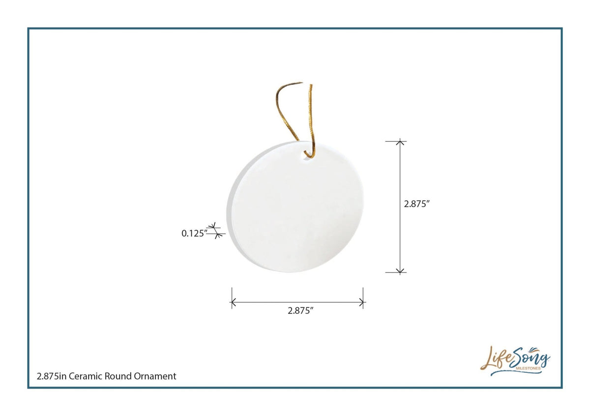 Personalized 2.75in Christmas Ceramic White Round Ornament for Grandparents - Our First Christmas - LifeSong Milestones