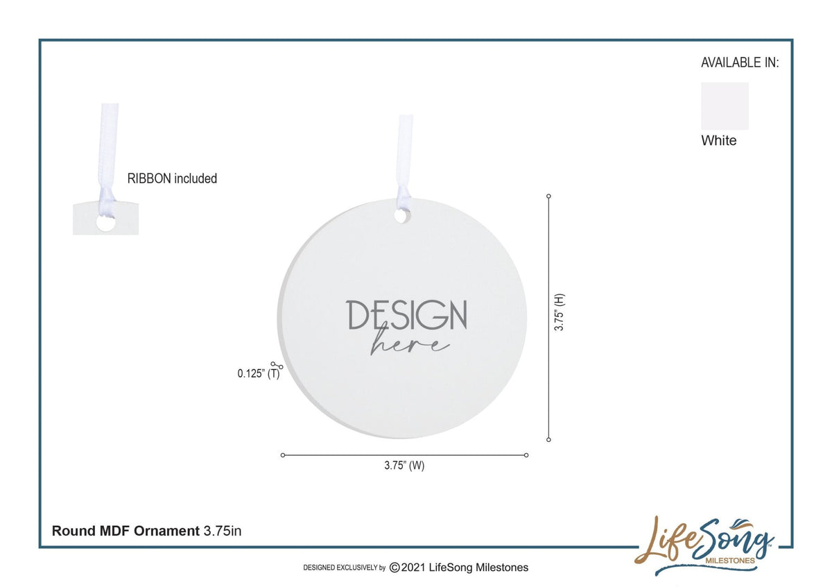 Personalized 2.75in Christmas Ceramic White Round Ornament for Grandparents - Our First Christmas as Grandparents - LifeSong Milestones