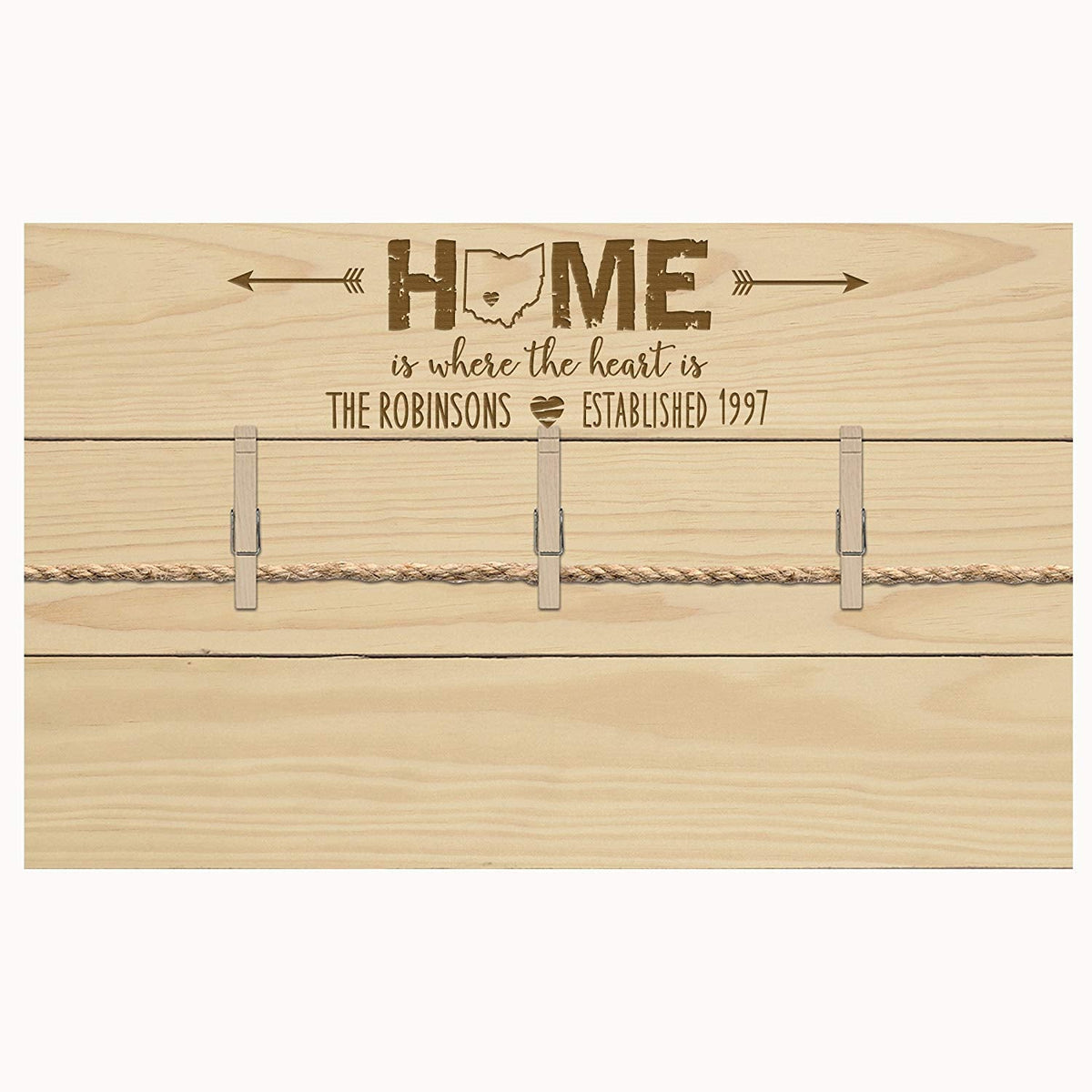 Personalized 3 Photo Holder Frame Gift - Home Is Where The Heart Is - LifeSong Milestones