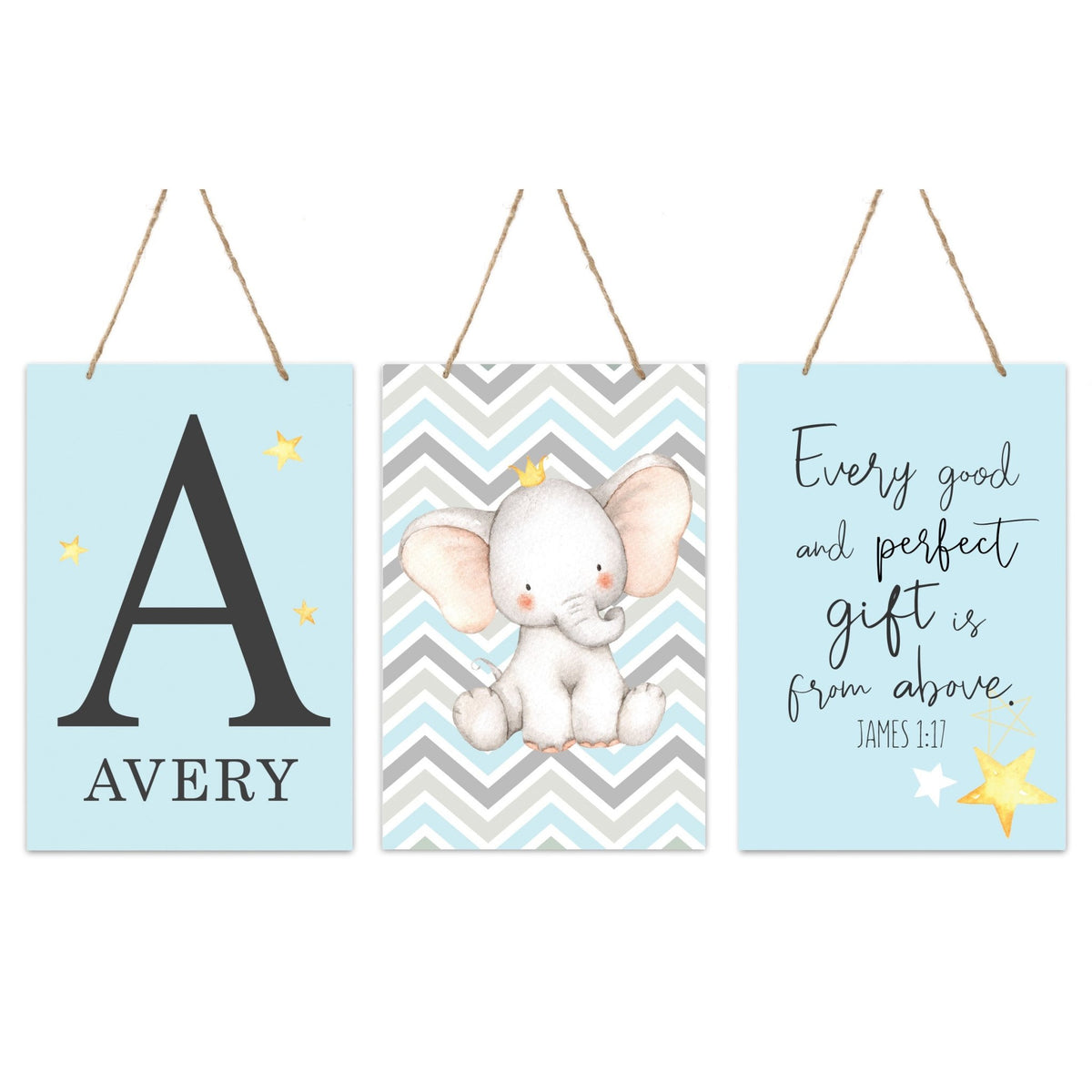 Personalized 3 Piece Nursery Wall Decor Monogram - Good & Perfect Gift - LifeSong Milestones
